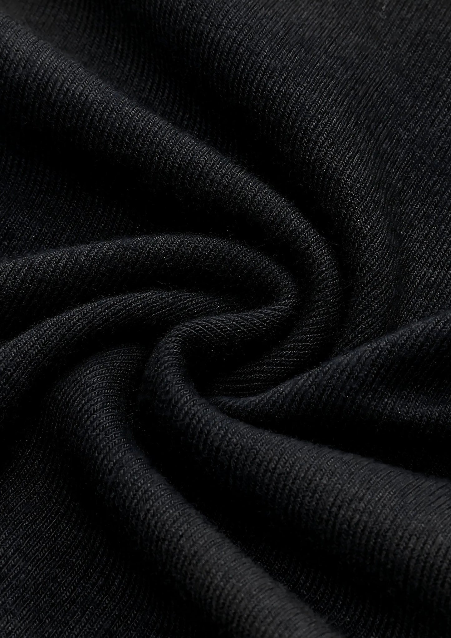 Asymmetric Draped Neck Long-Sleeve Top Black