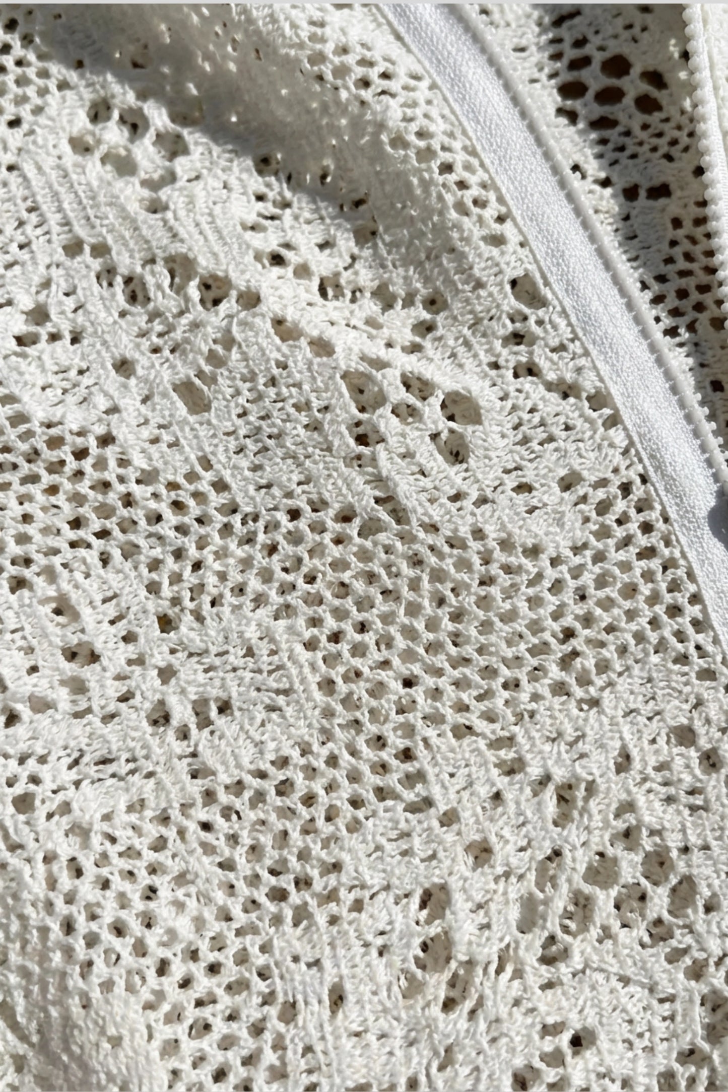 White Hollow Crochet Cover-Up Size: