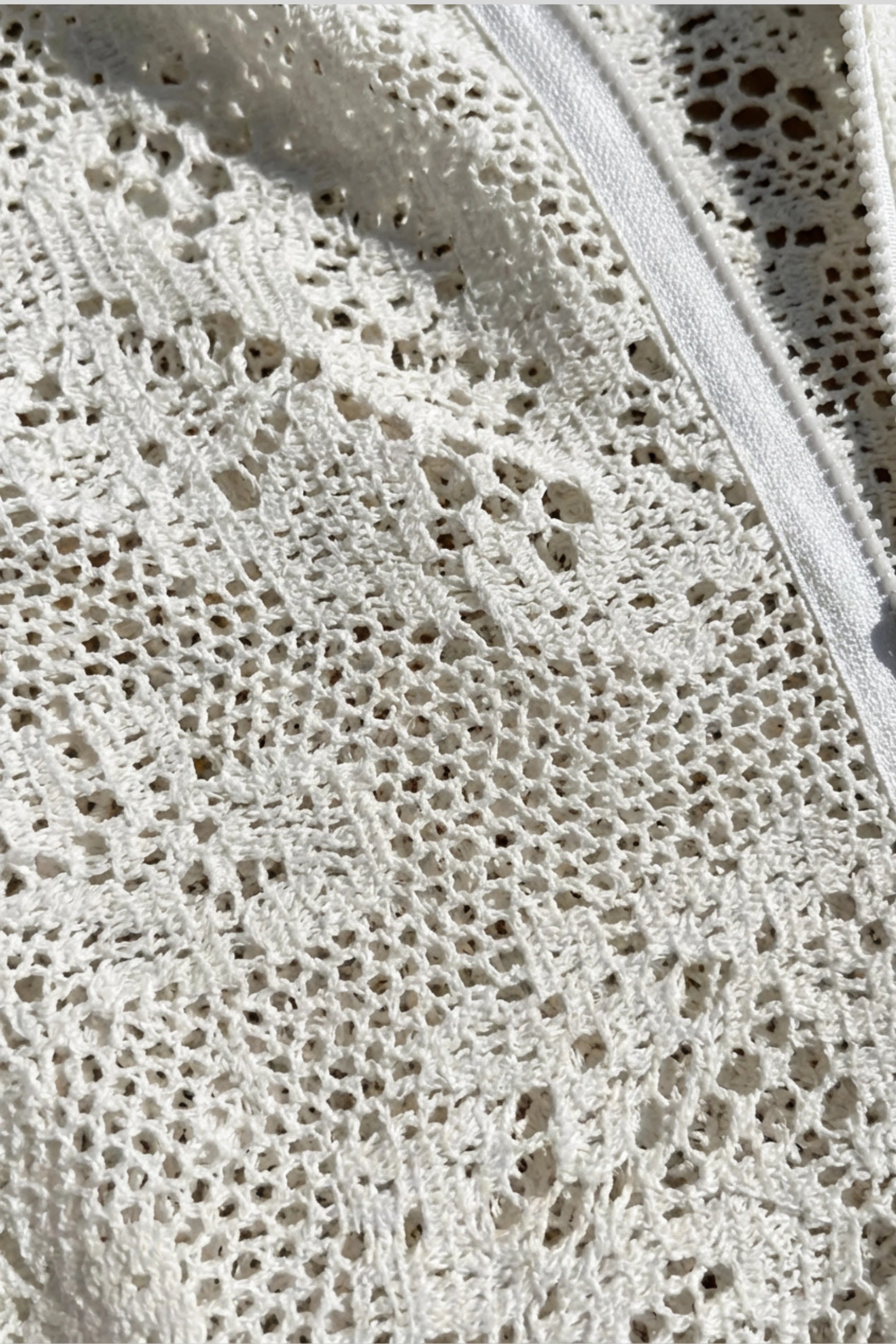 White Hollow Crochet Cover-Up Size: