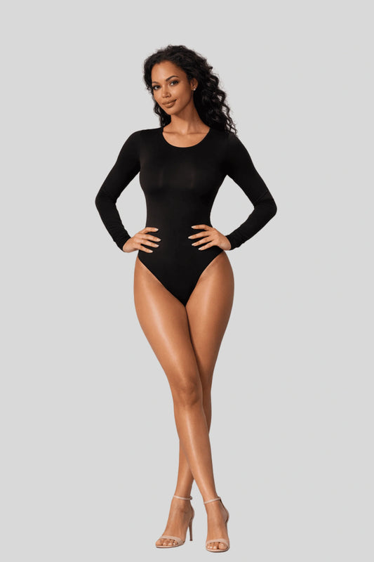 Alzya Long sleeve crew neck bodysuit black