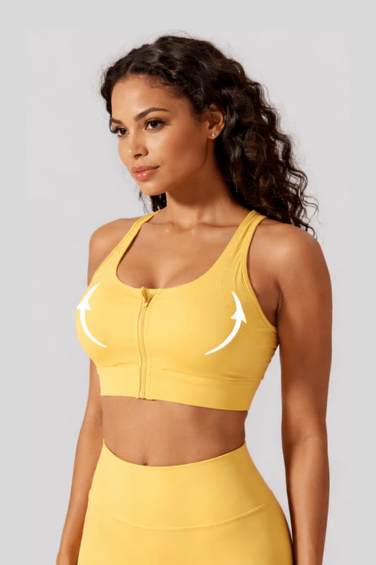 Alzya Zip-front sports bra firm support_orange