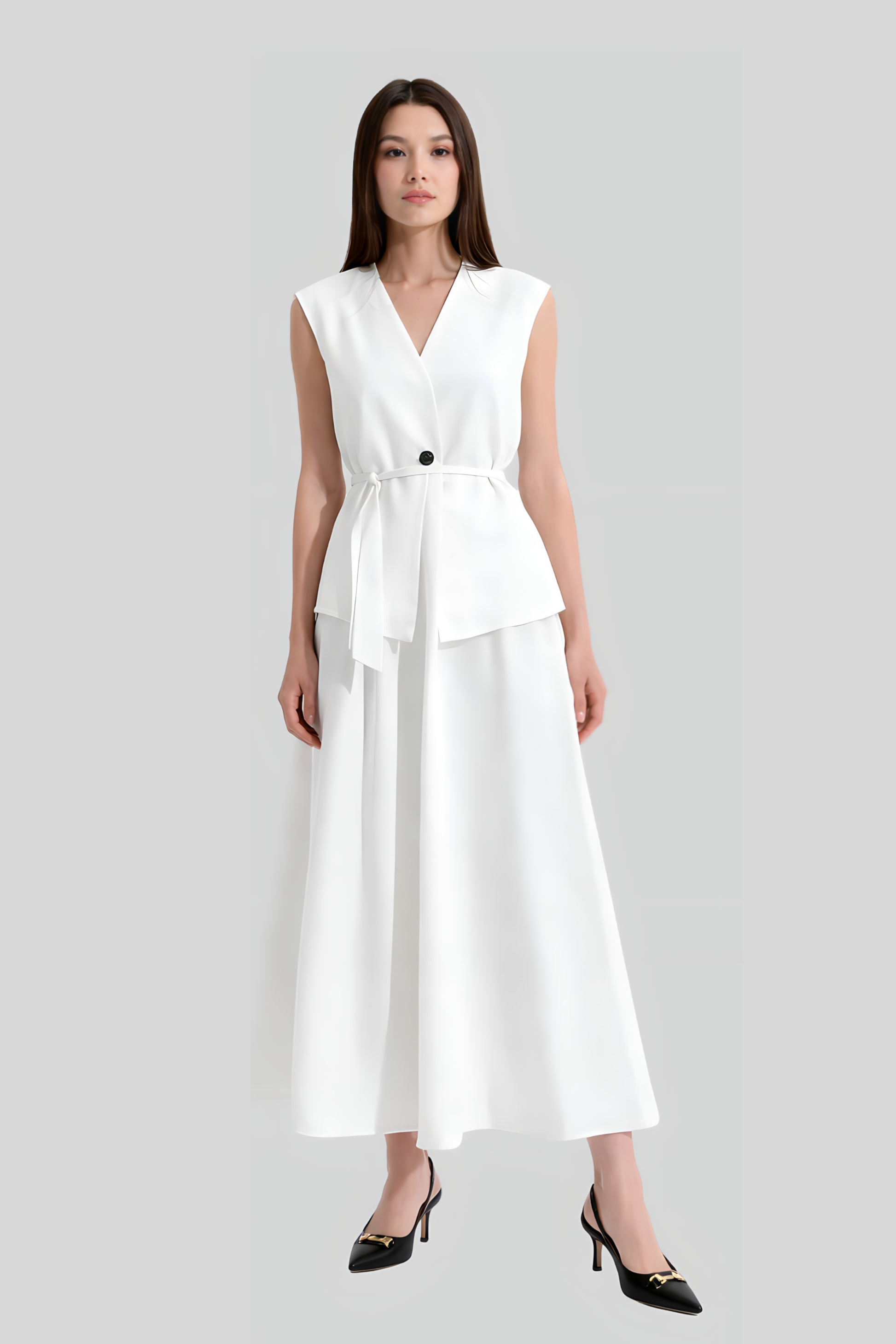 white-two-piece-skirt-set-women White