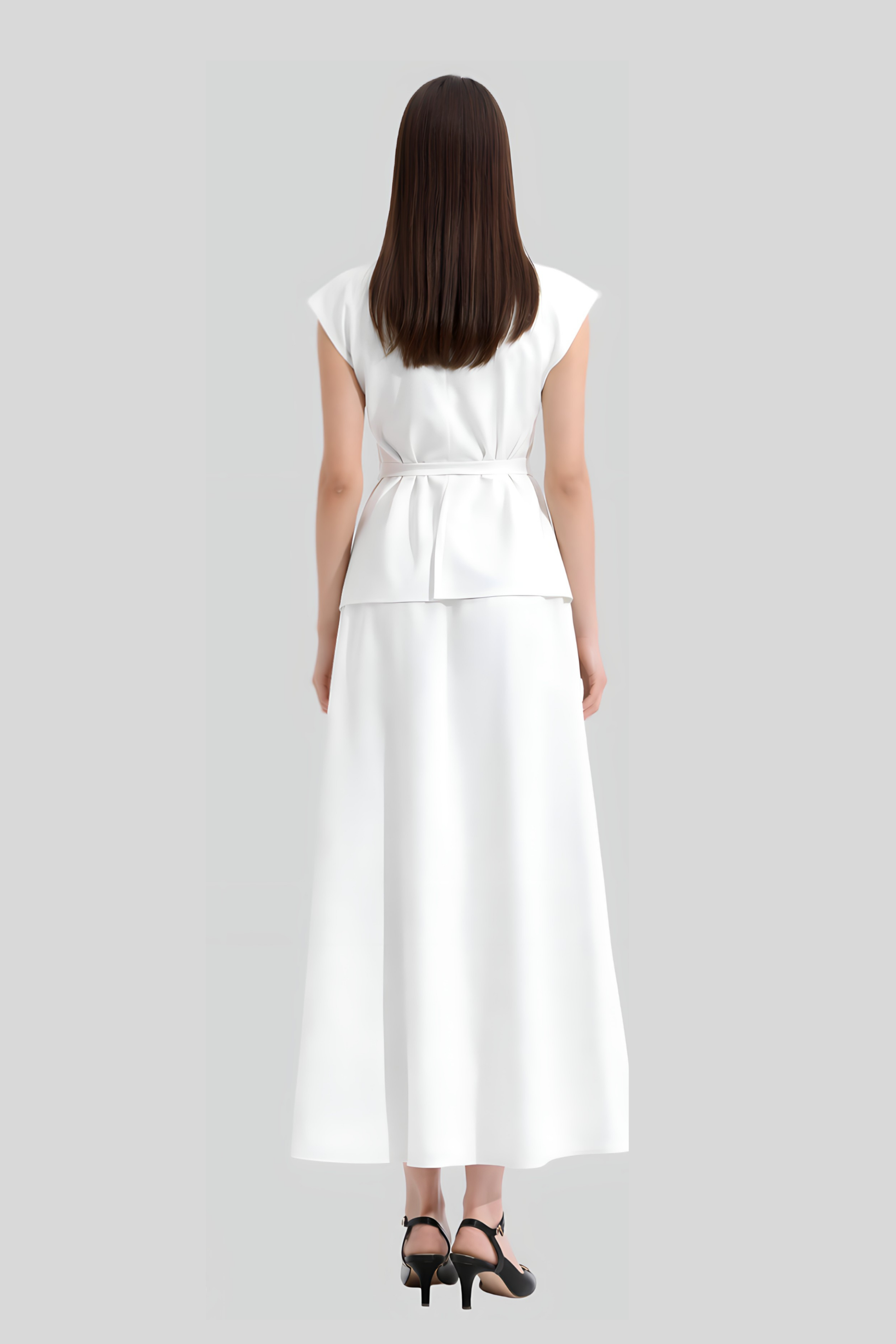 white-two-piece-skirt-set-women White