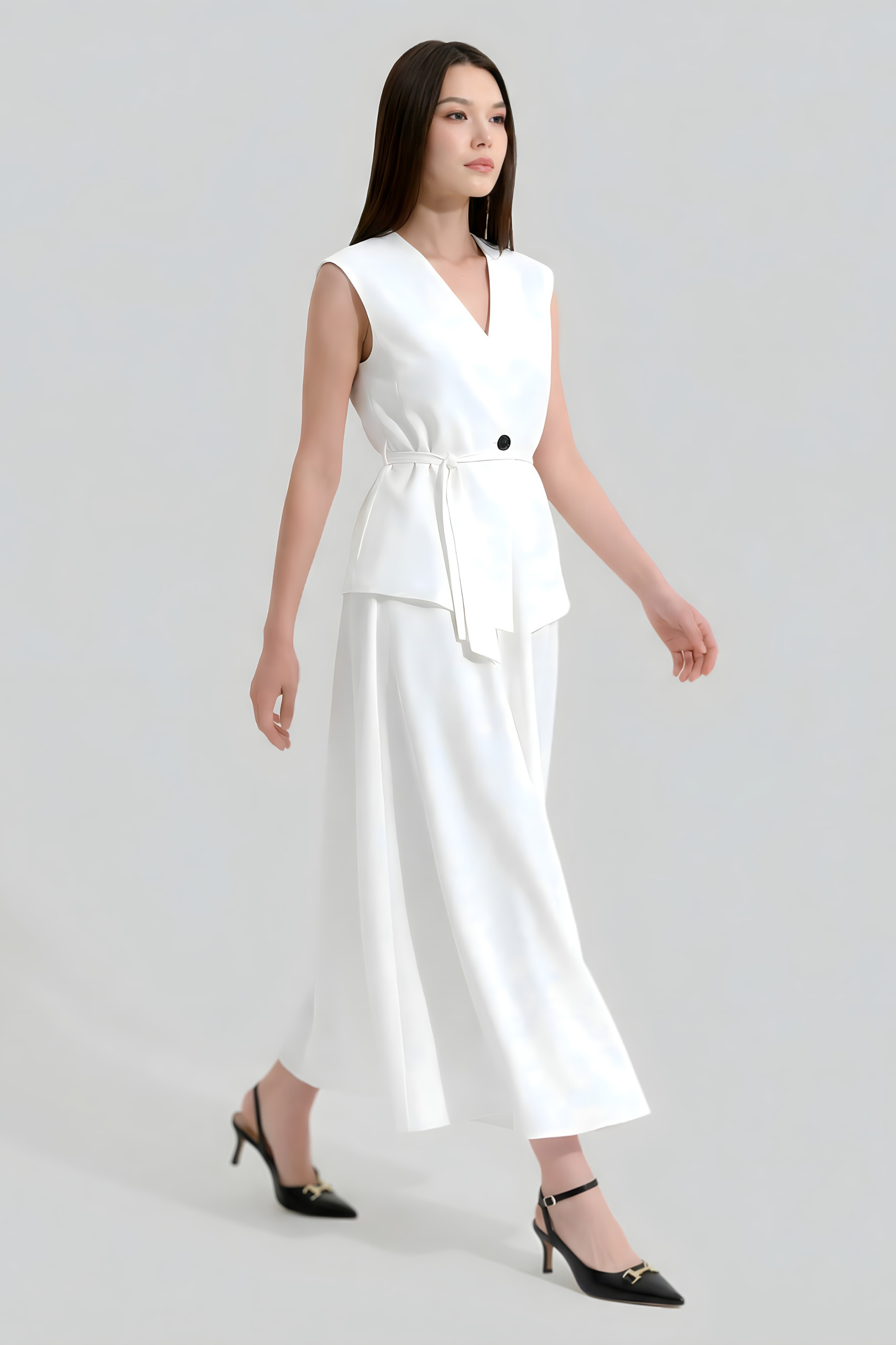 white-two-piece-skirt-set-women White
