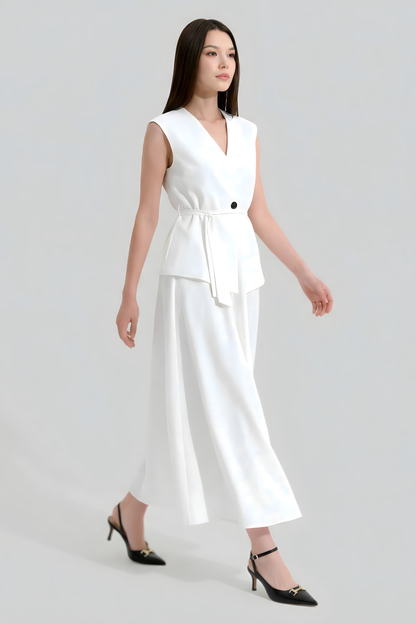 white-two-piece-skirt-set-women White