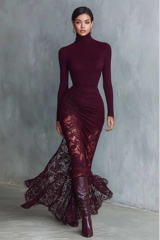 Claret Pencil Midi Dress Size: