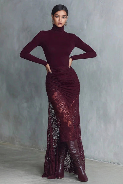 Claret Pencil Midi Dress Size: