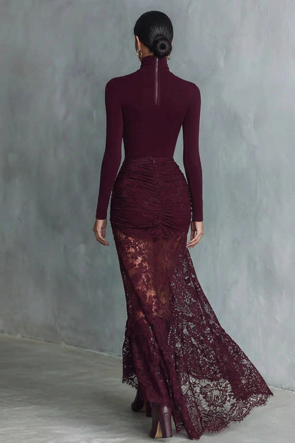 Claret Pencil Midi Dress Size: