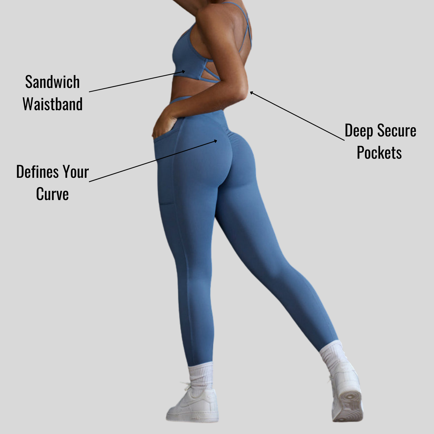 Alzya™ High-Waisted Leggings with Side Pockets – Sculpting Fit & Second-Skin Feel - Alzya
