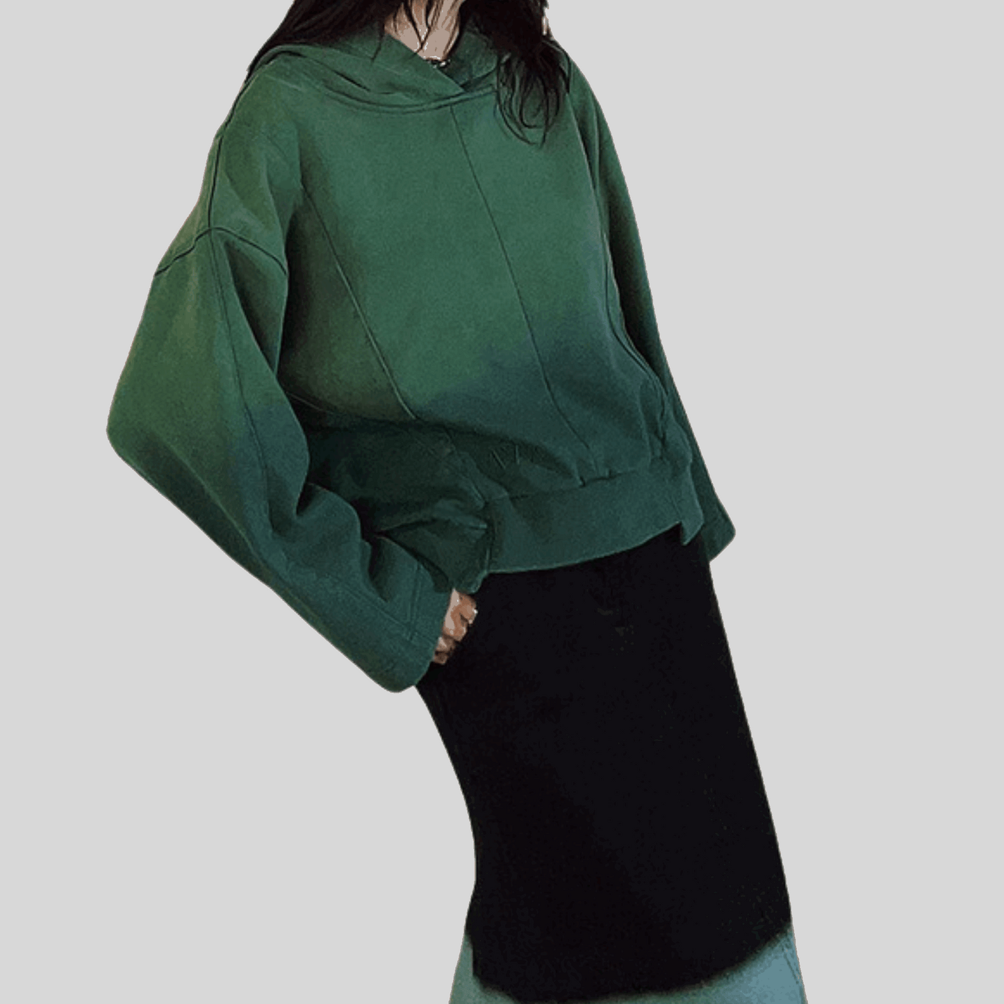 Gradient Washed Oversized Hoodie - Alzya