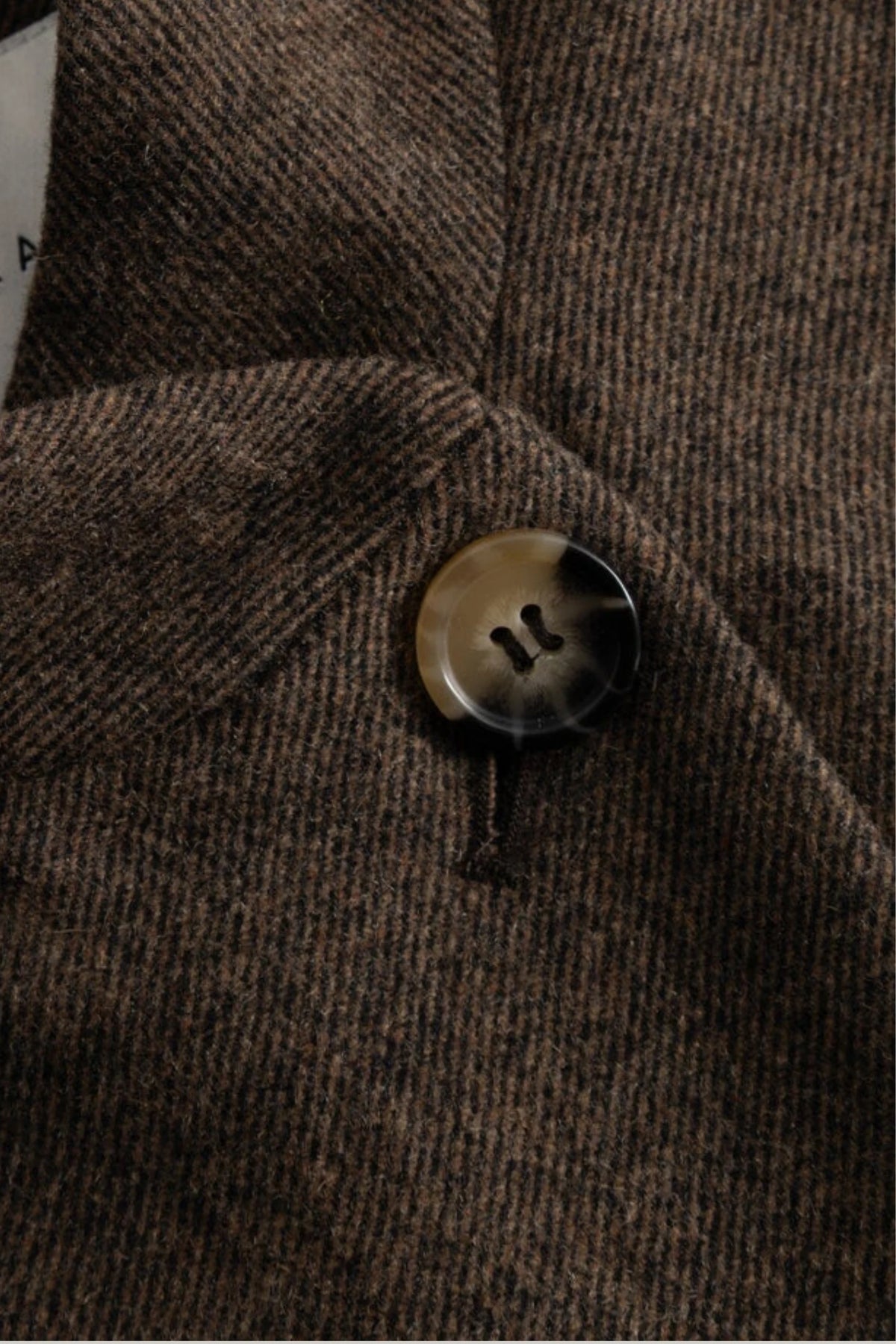 Alzya Taupe Brown Tobacco Wool-Blend Stand Collar Blazer
