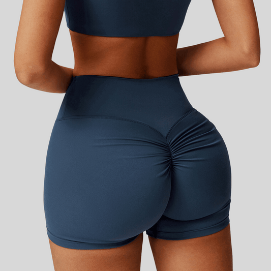 High-Waisted Sculpting Yoga Shorts - Alzya