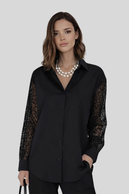 lace-patchwork-long-sleeve-shirt-women White