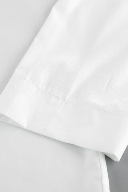 cotton-irregular-long-sleeve-shirt-women White