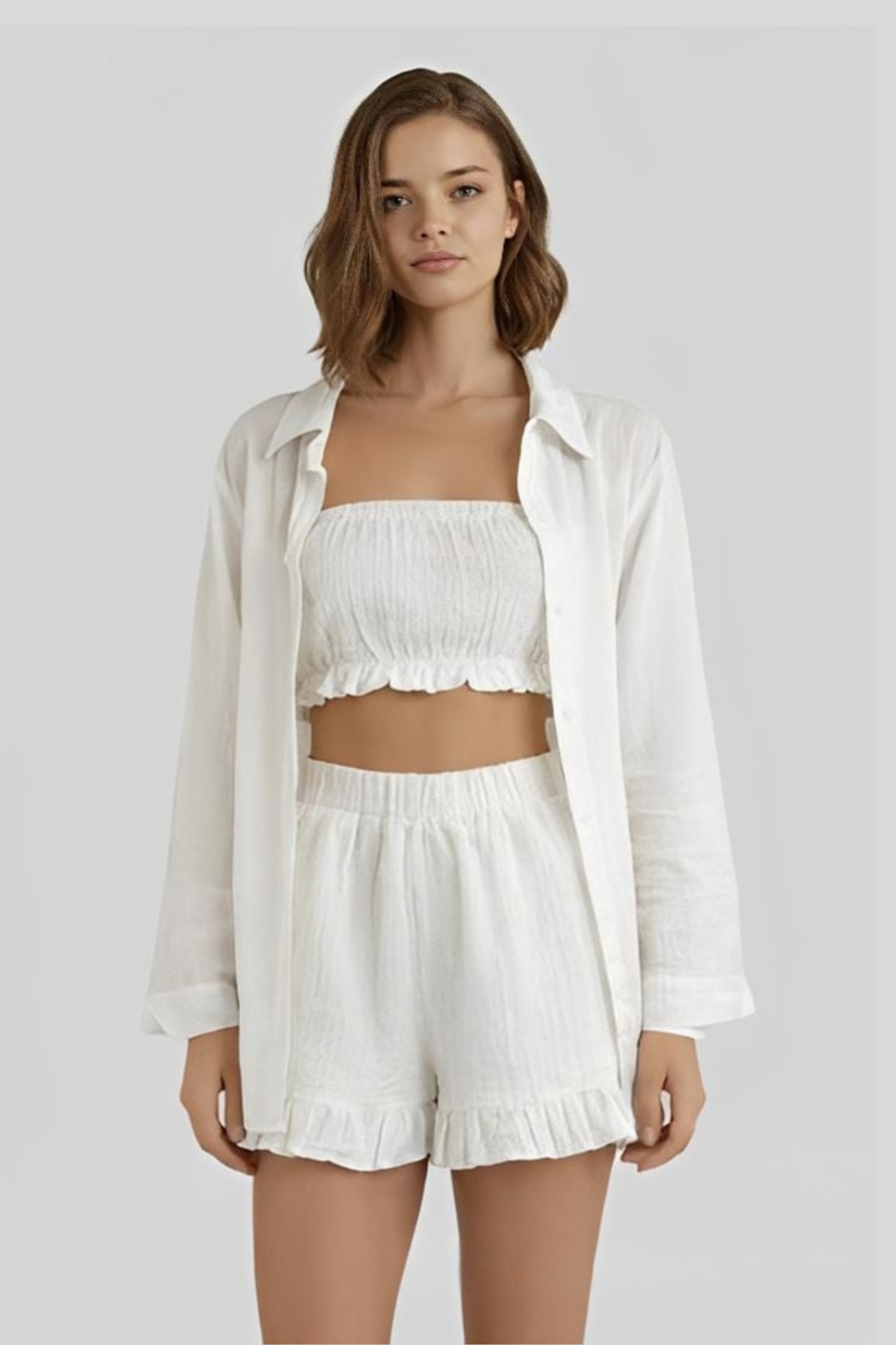 three-piece-ruffled-cotton-set-women Pink