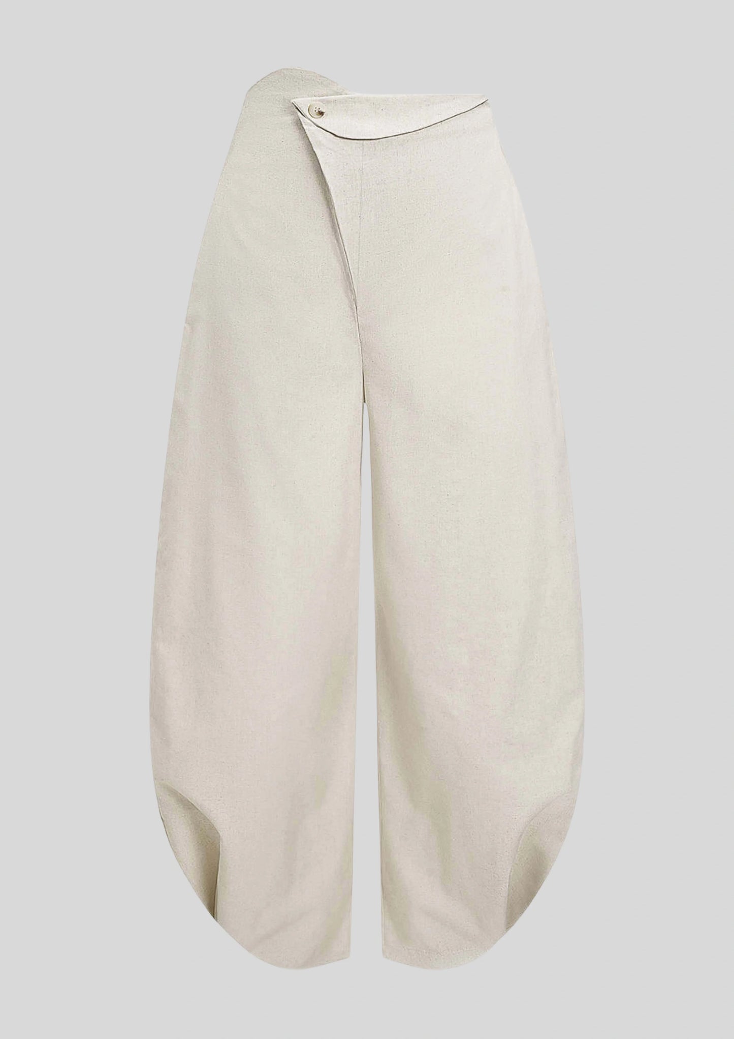 High-Waist Lantern Wide-Leg Pants Off White