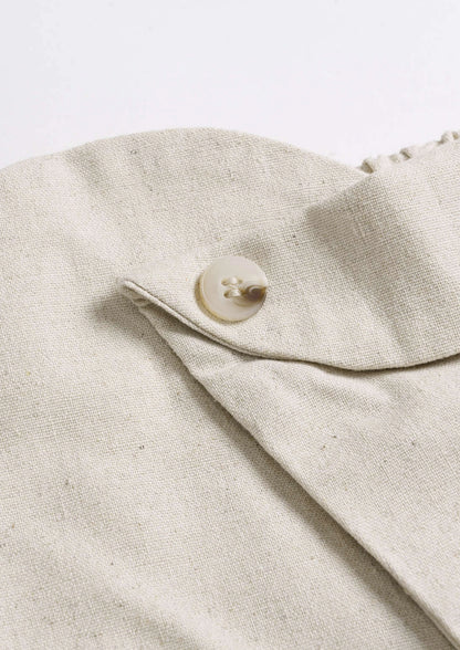 High-Waist Lantern Wide-Leg Pants Off White