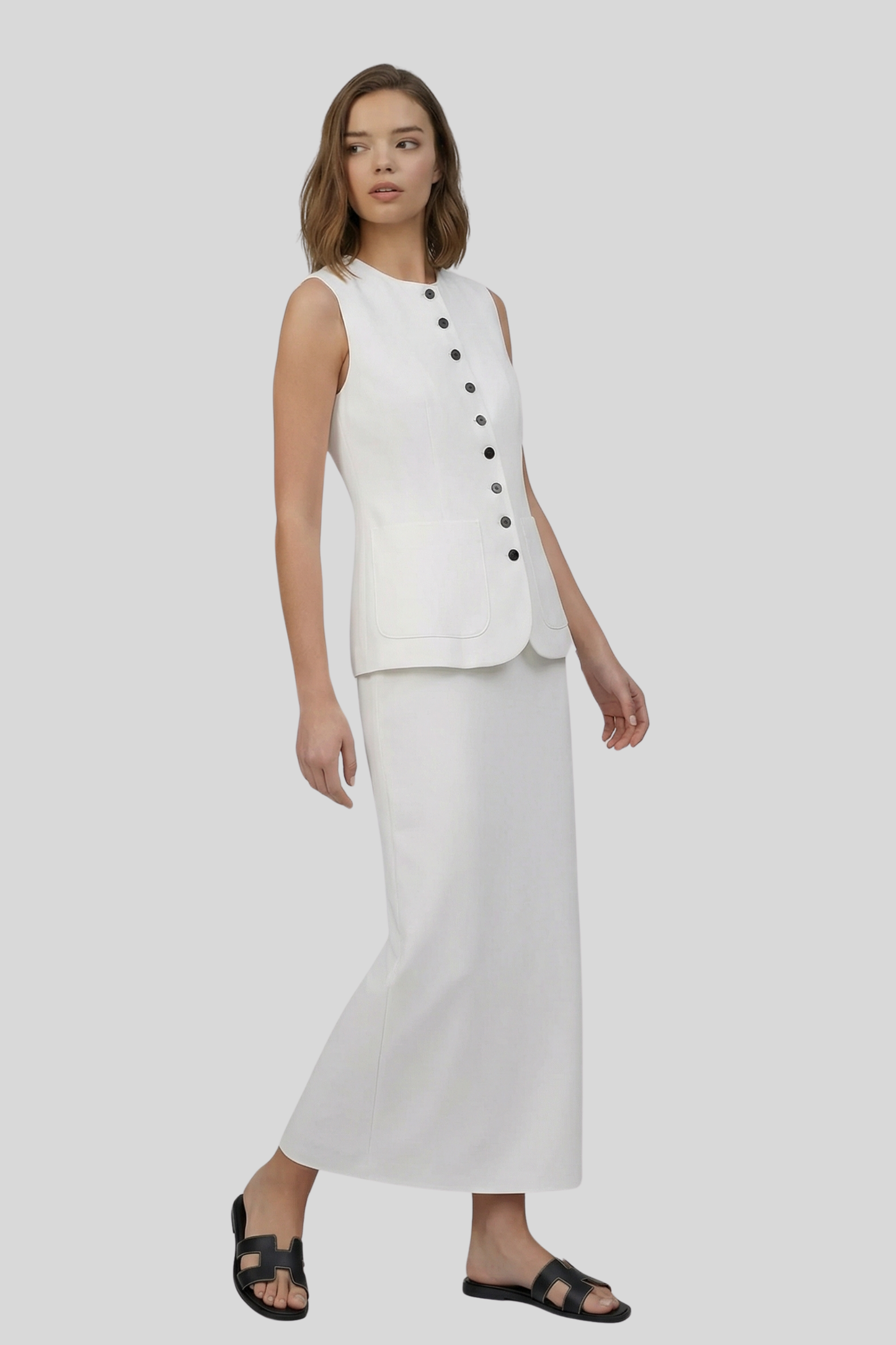 white-vest-long-slit-skirt-set-women White