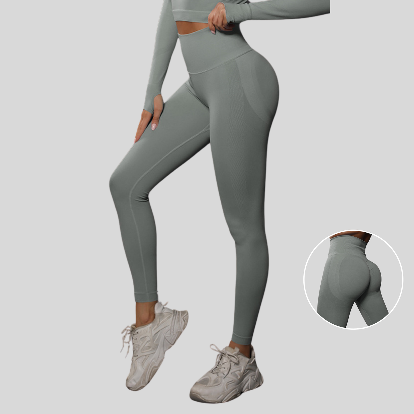 Alzya® SculptFit Push-Up Contour Leggings – Seamless High-Waisted Design - Alzya