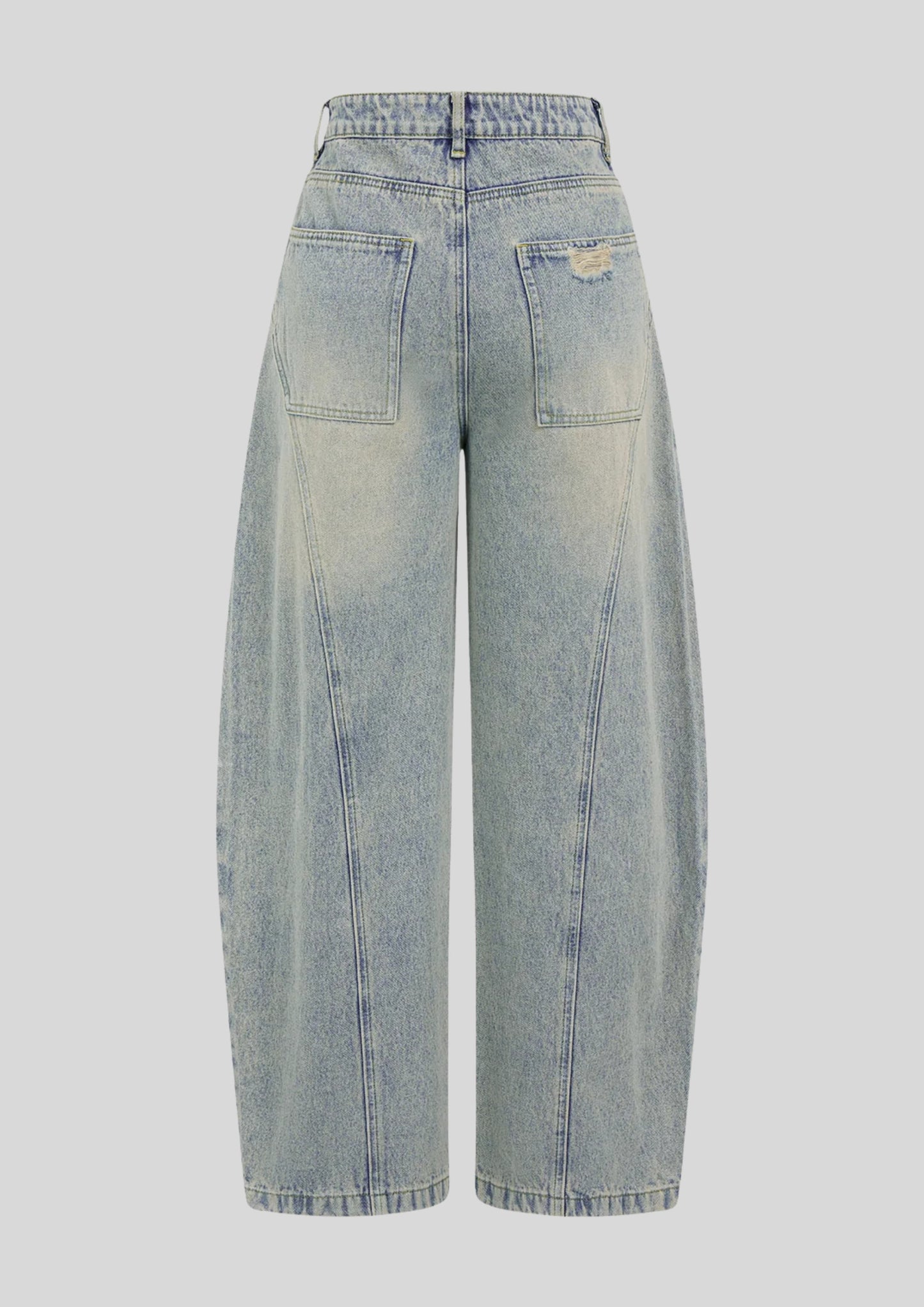 Distressed Flared Light-Wash Jeans Light Blue
