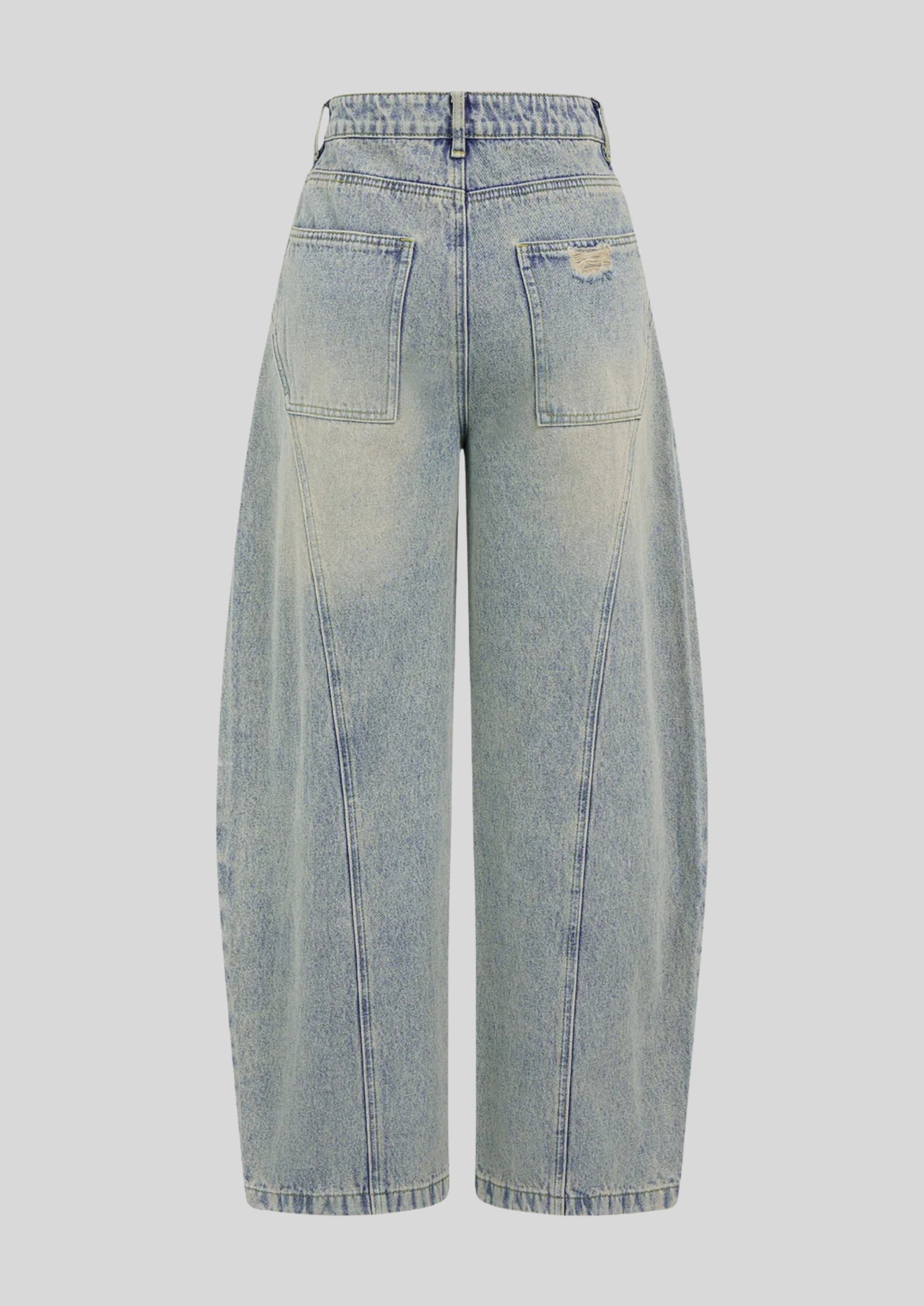 Distressed Flared Light-Wash Jeans Light Blue