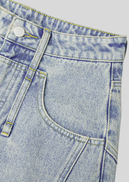 Distressed Flared Light-Wash Jeans Light Blue