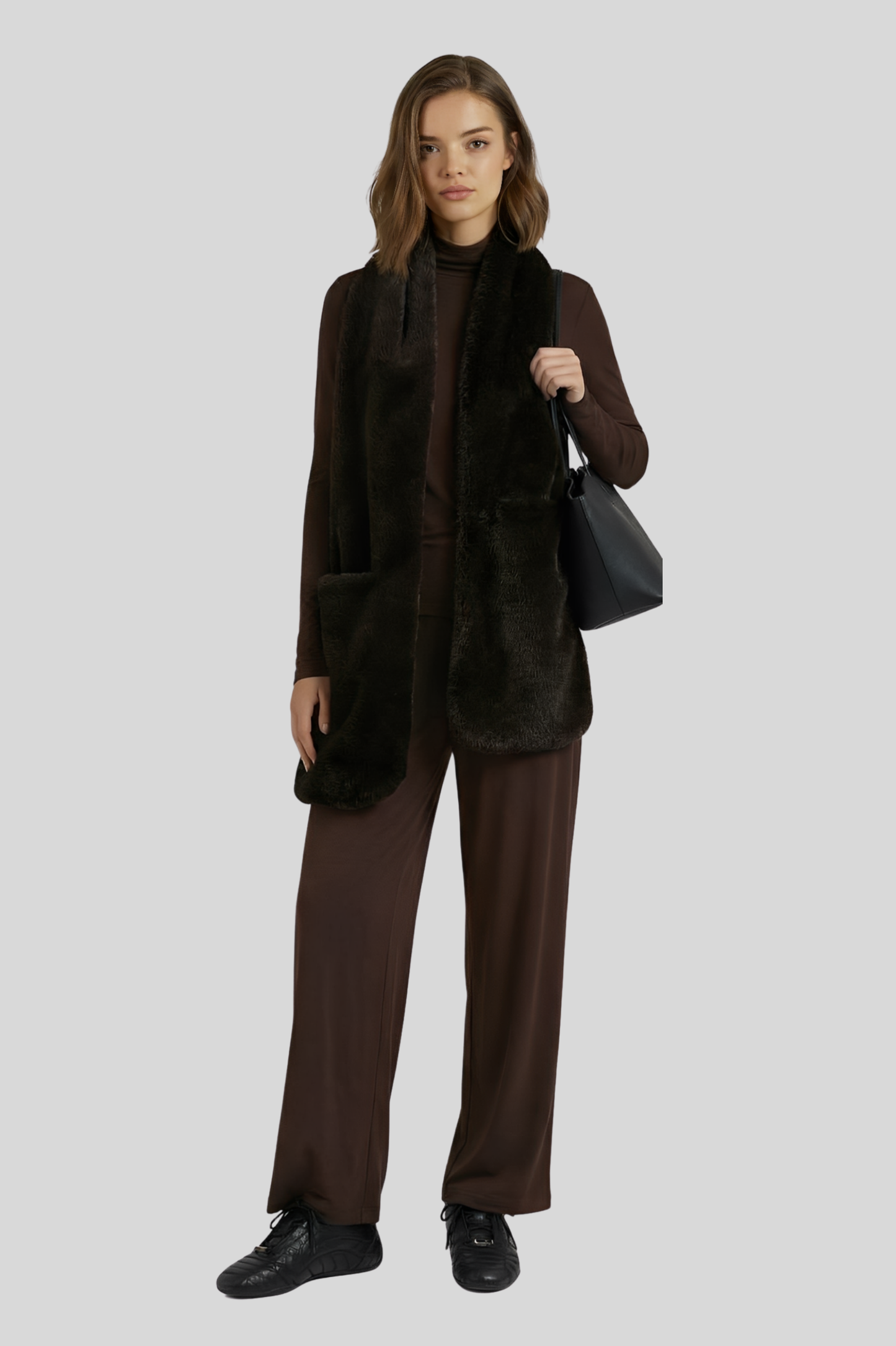 brown-faux-fur-three-piece-set-women Brown