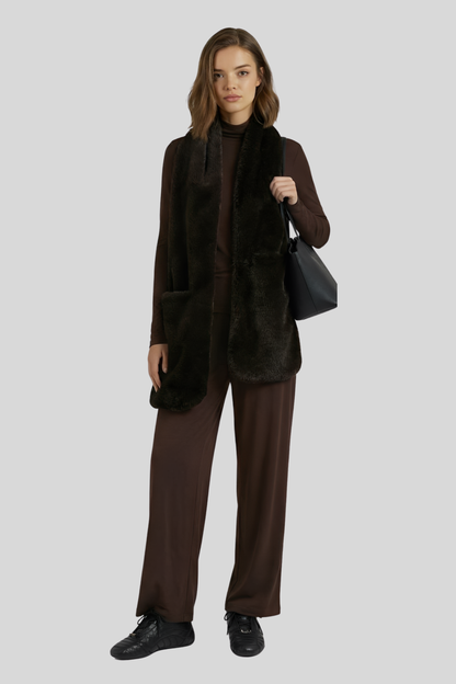 brown-faux-fur-three-piece-set-women Brown