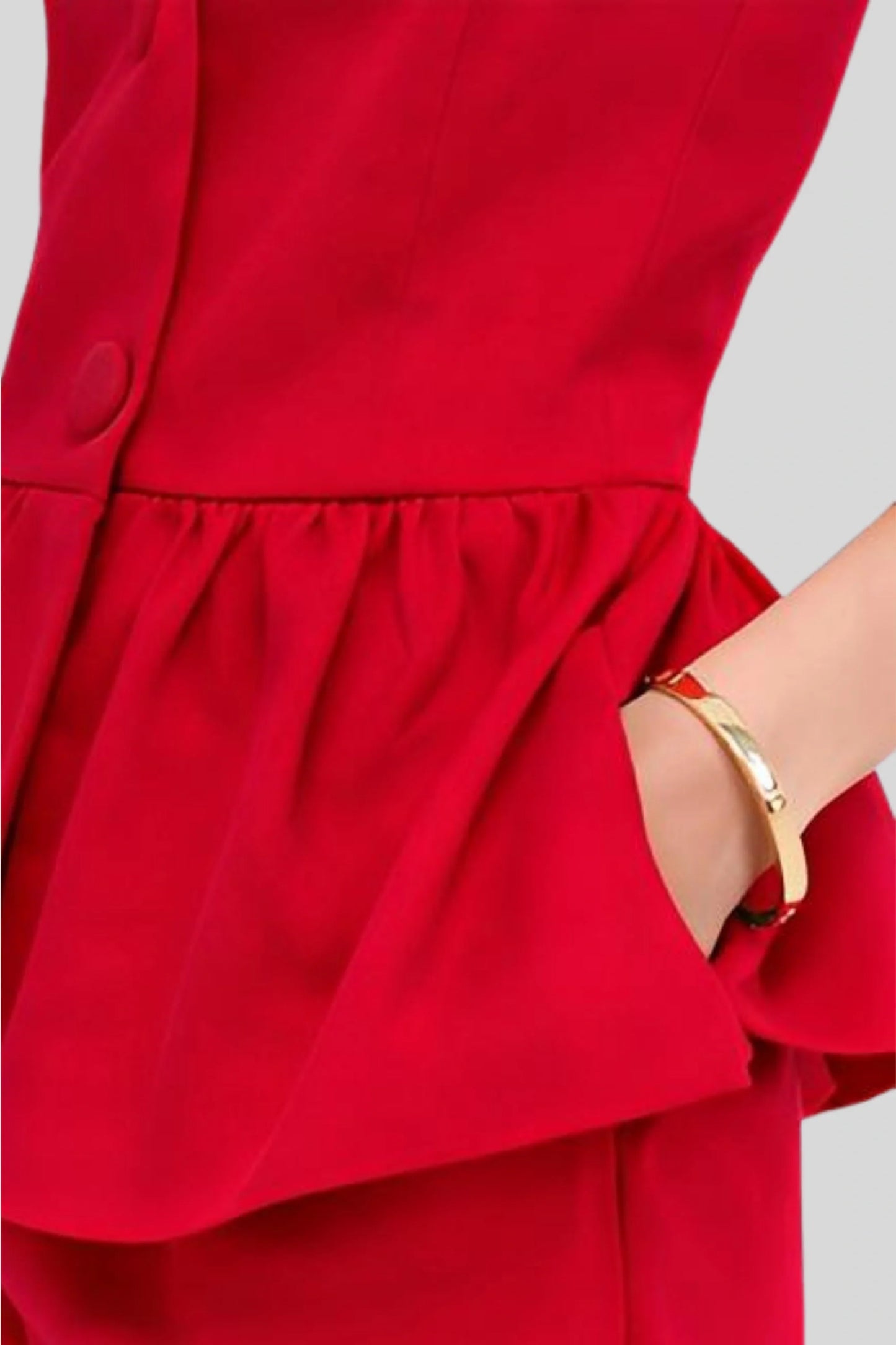 Sleeveless Peplum Top & Linen Shorts Set Natural