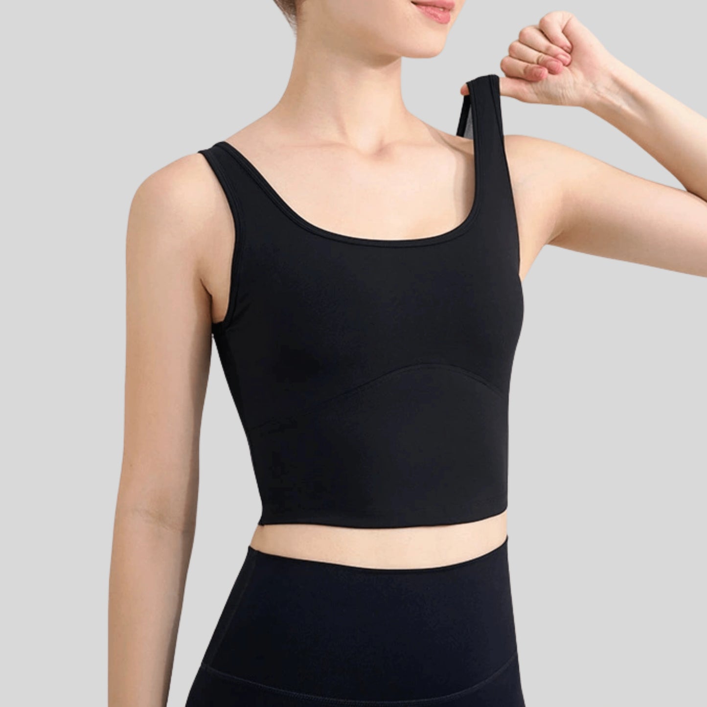 Cross-Back Mesh Yoga Top