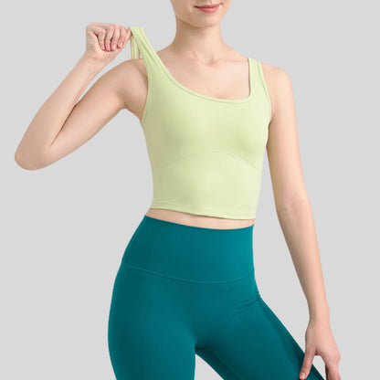 Cross-Back Mesh Yoga Top