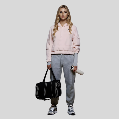 Hooded Half Zip Fleece Pullover