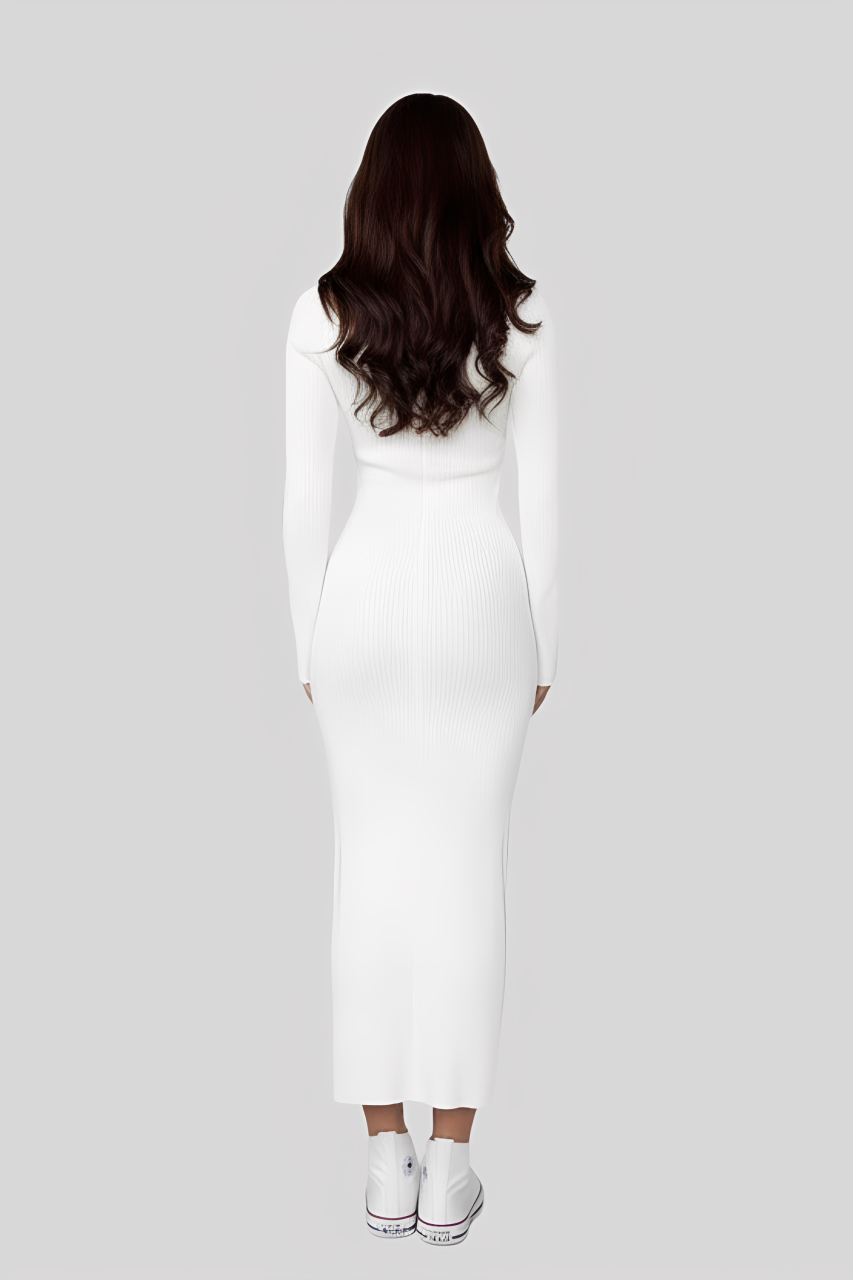 Alzya Reversible Knit Dress_White