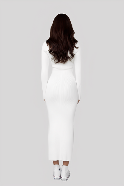 Alzya Reversible Knit Dress_White