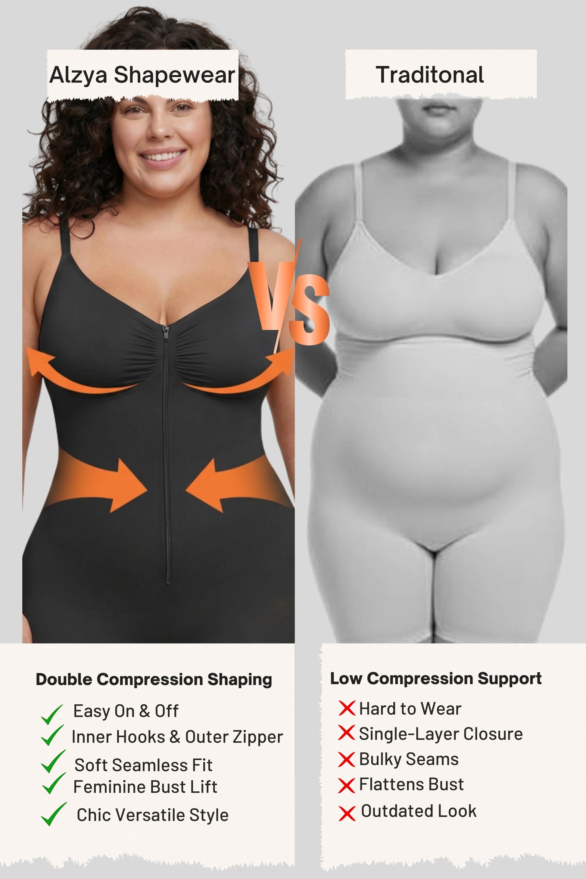 Alzya_Seamless_Zip_Front_Tummy_Control_Shapewear_Bodysuit_black