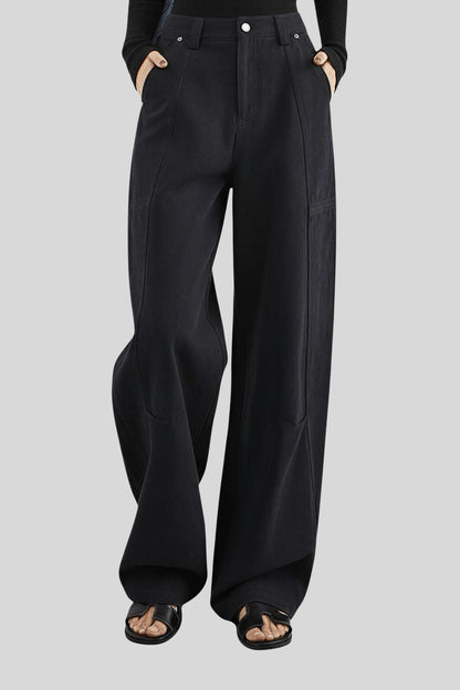 Alzya high waisted wide leg cargo pants navy blue