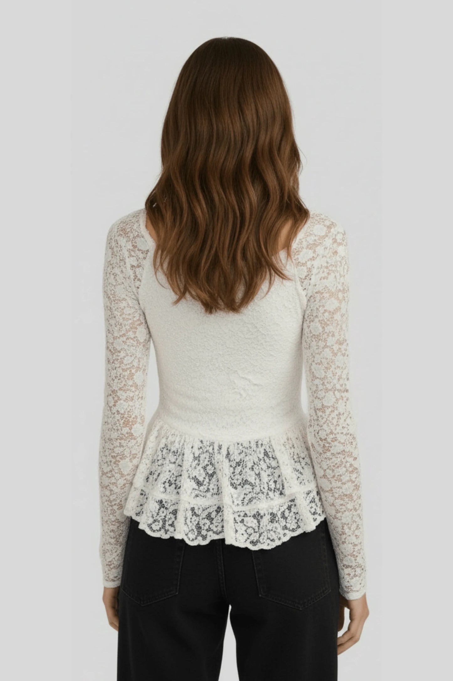 Alzya black lace long sleeve top