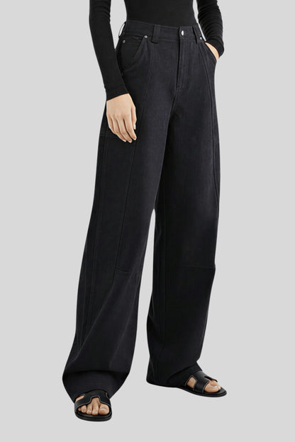Alzya high waisted wide leg cargo pants navy blue