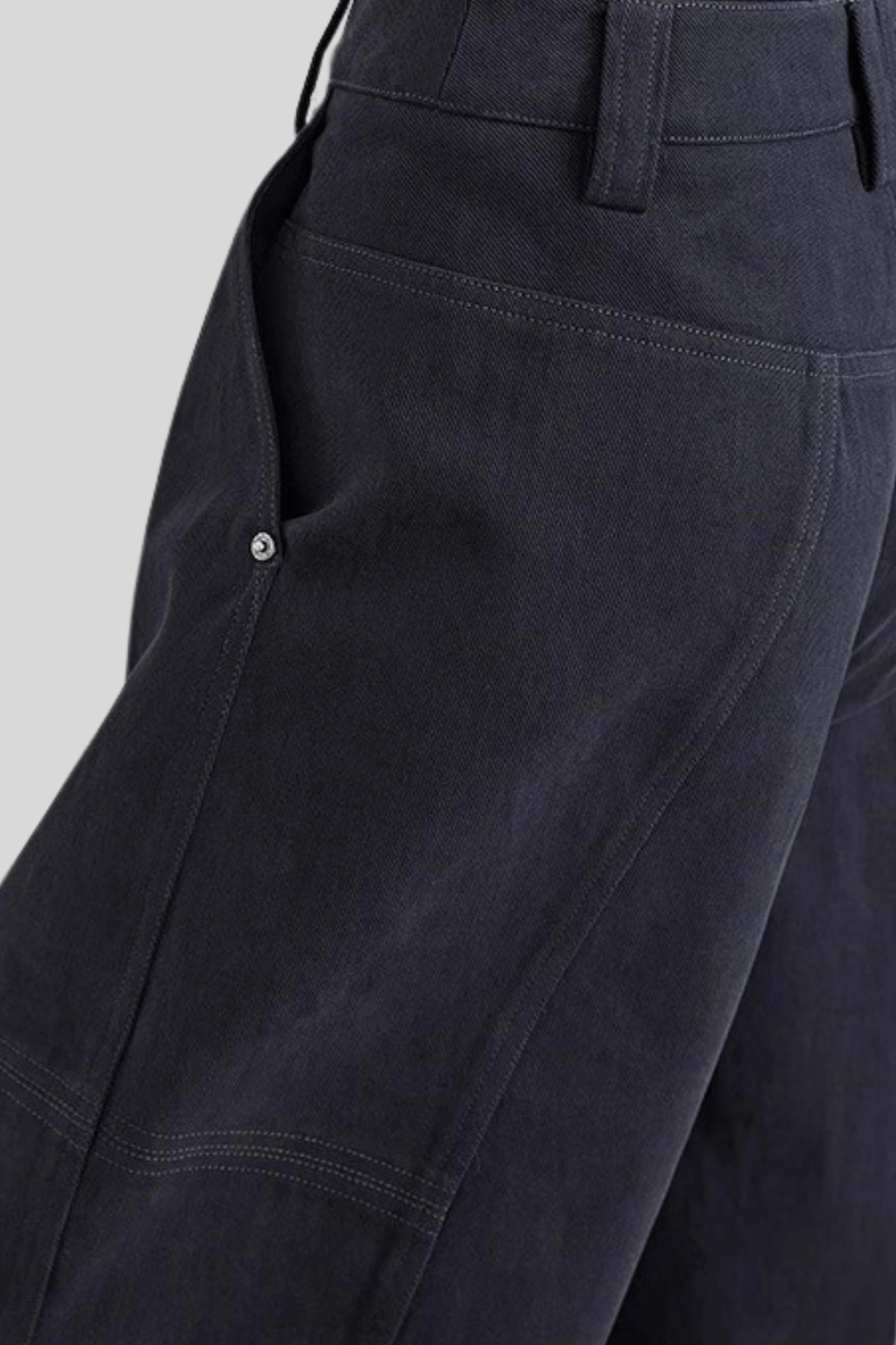 Alzya high waisted wide leg cargo pants navy blue
