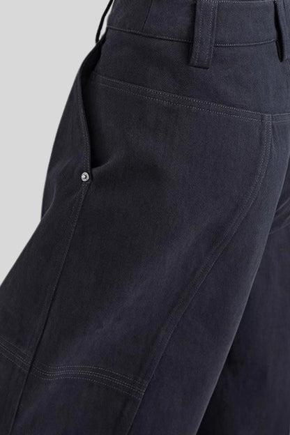 Alzya high waisted wide leg cargo pants navy blue