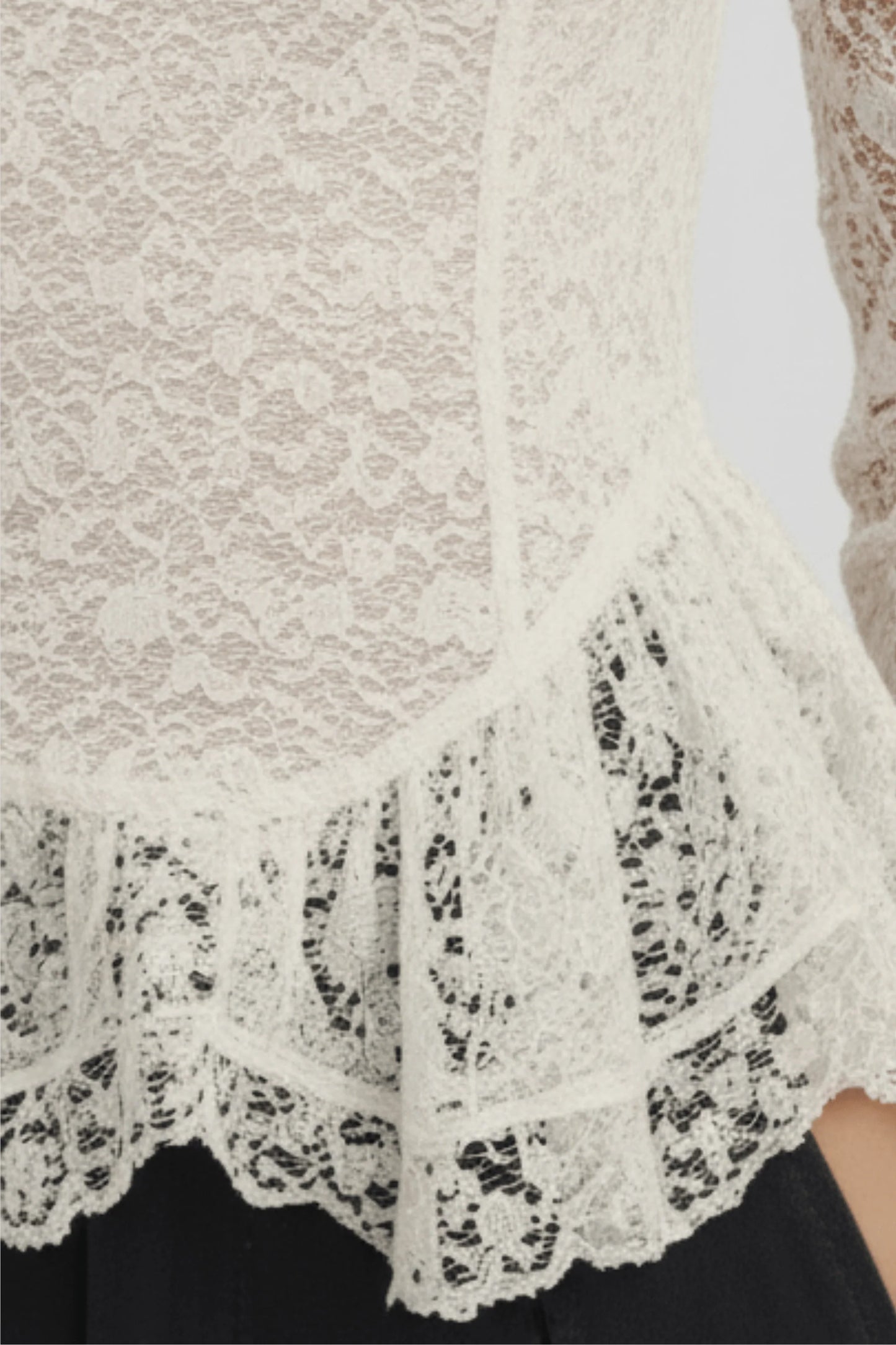 Alzya black lace long sleeve top