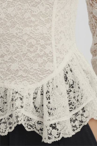 Alzya black lace long sleeve top