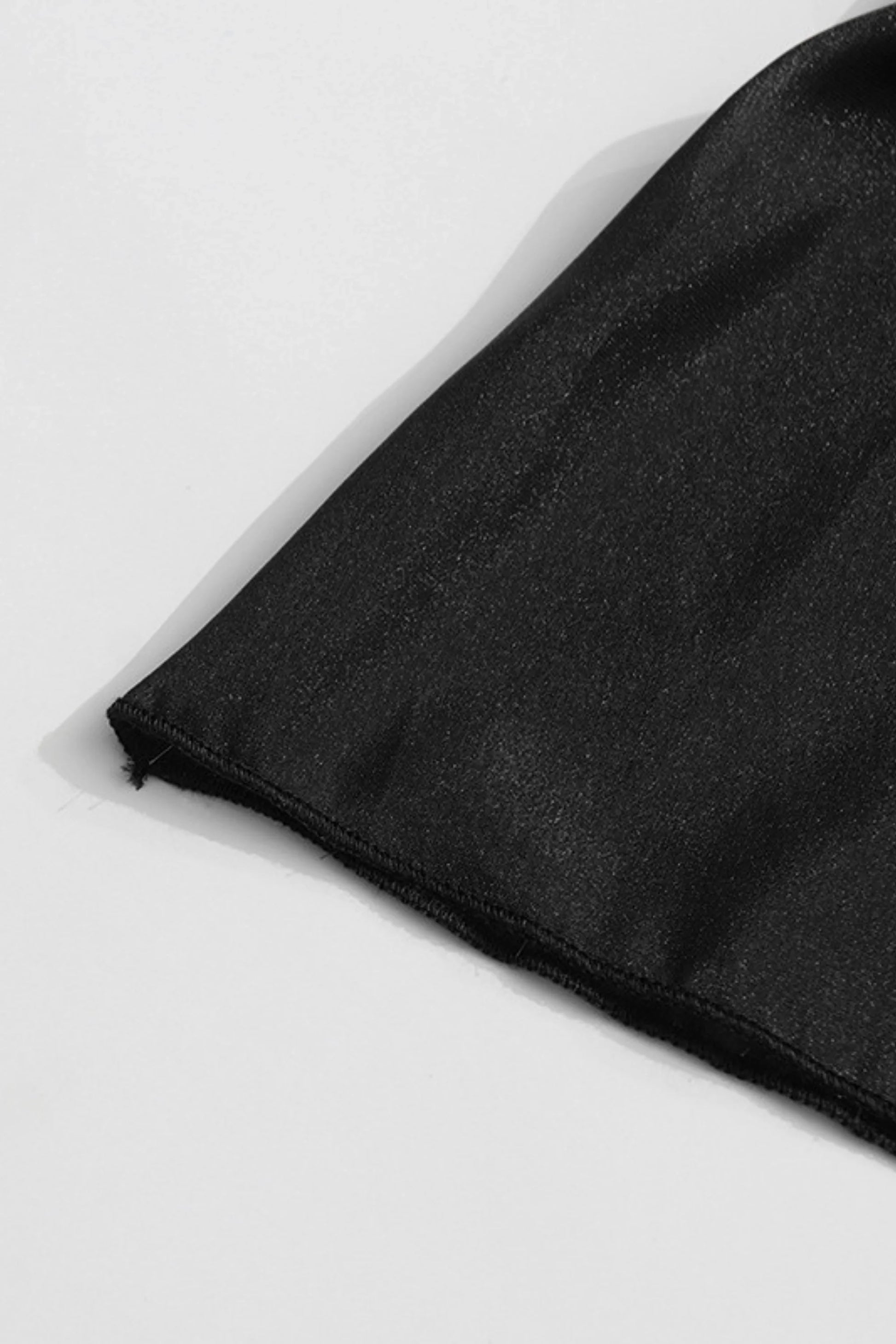 Black Chiffon Halter Metal Buckle Long Dress Black