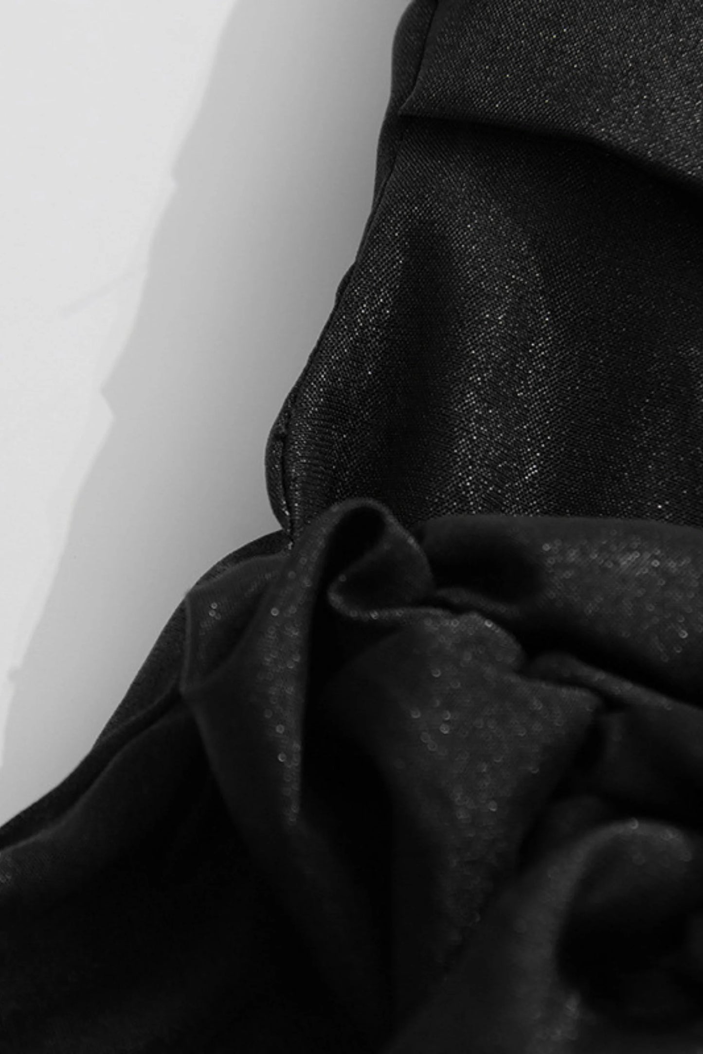 Black Chiffon Halter Metal Buckle Long Dress Black