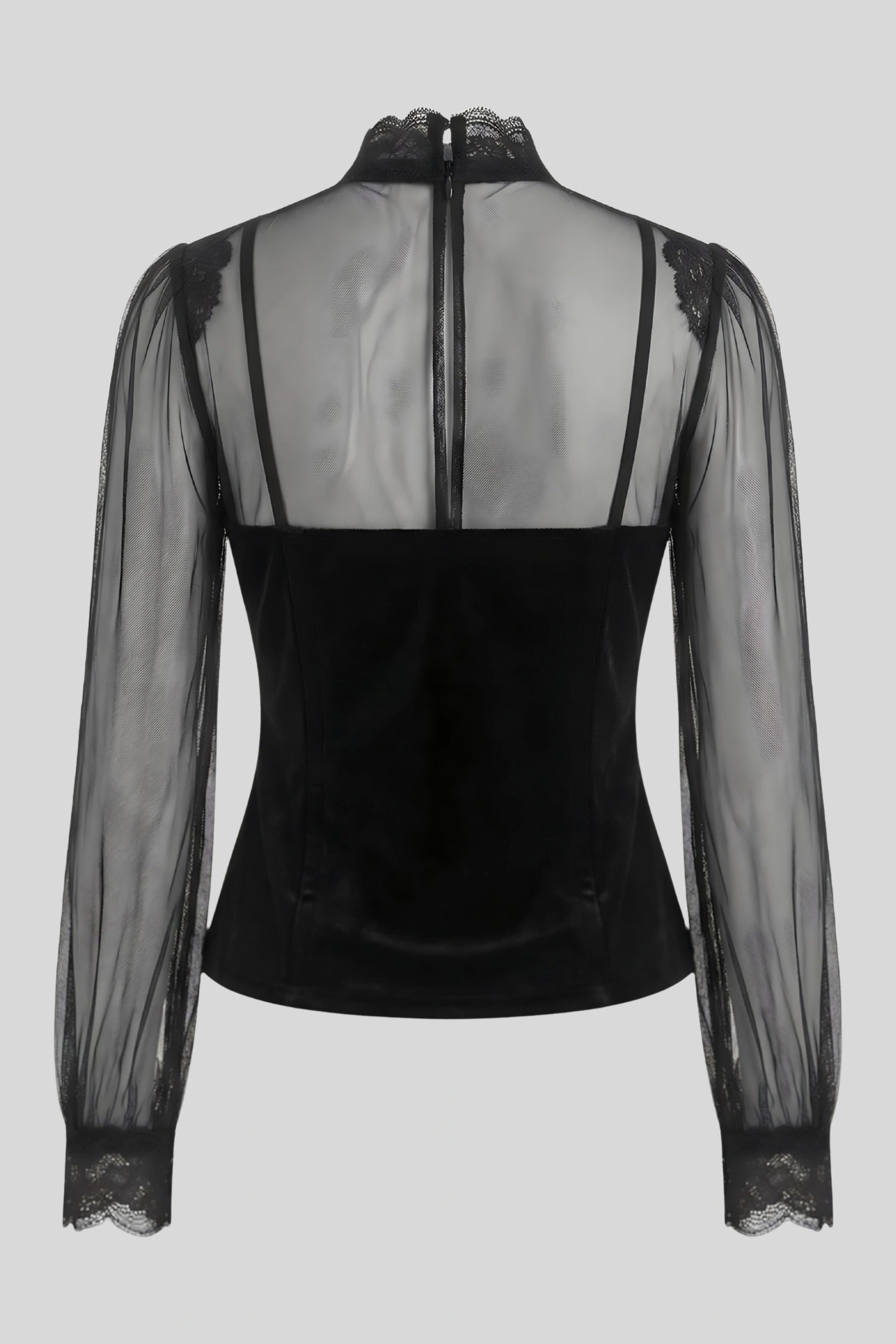Alzya Black Lace Lantern Sleeve Top