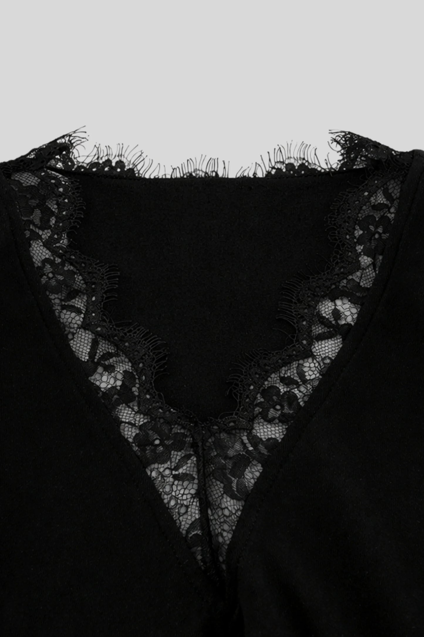 Alzya Black Lace V-Neck Bodycon Mini Dress