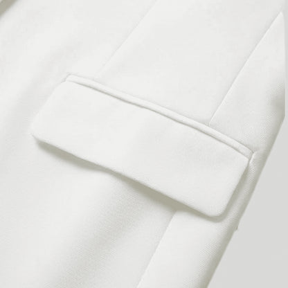 Alzya Black Oversized Blazer with High Collar White