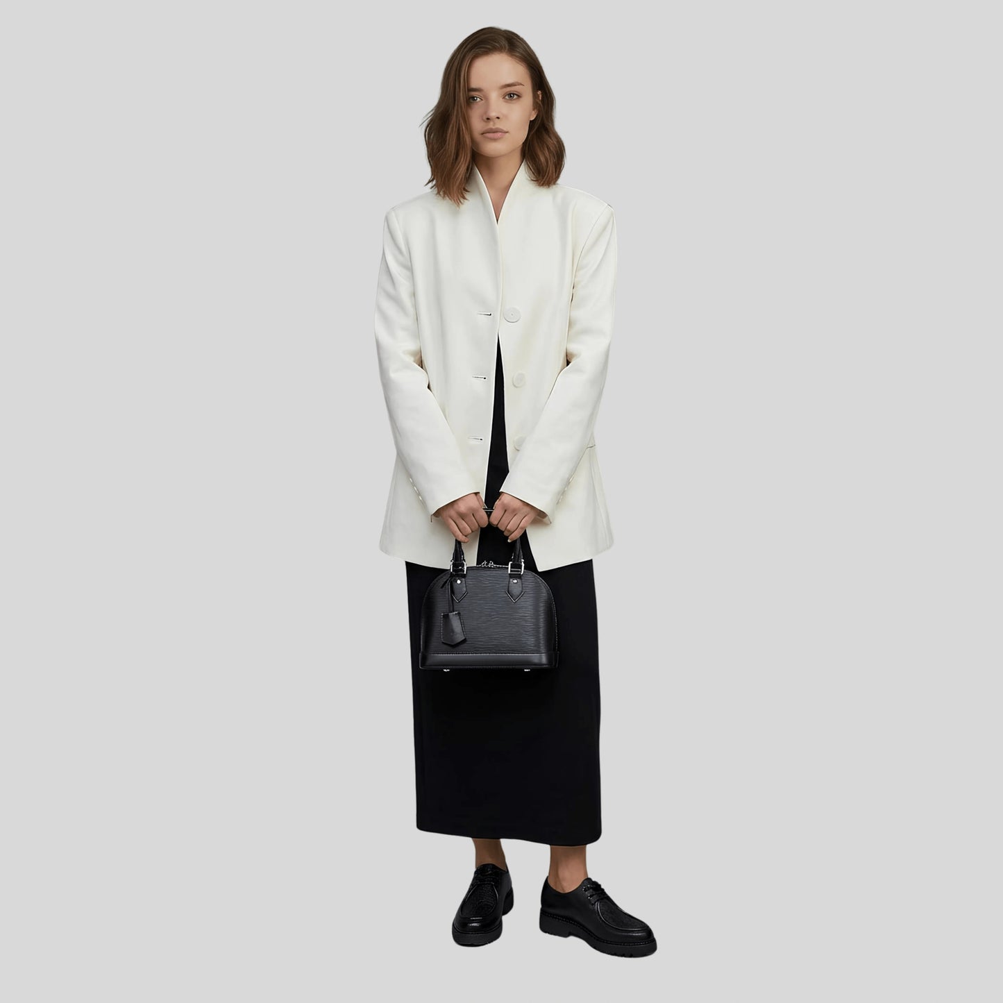 Alzya Black Oversized Blazer with High Collar black