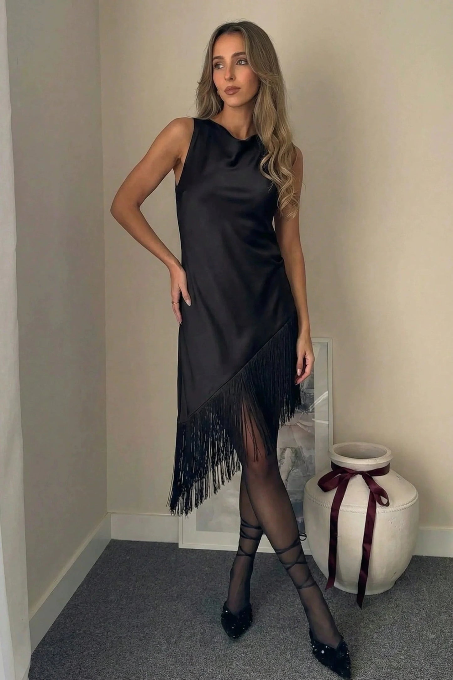 Black Fringe Dress That Moves Like Nothing Else Black