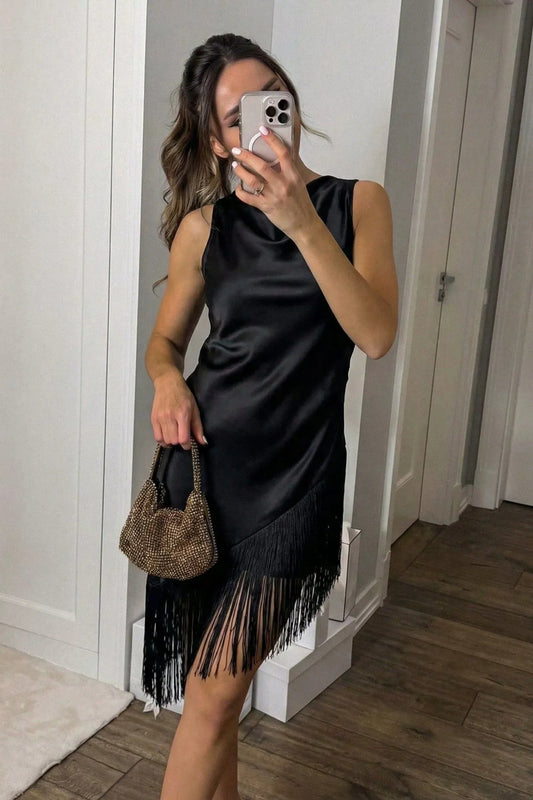 Black Fringe Dress That Moves Like Nothing Else Black